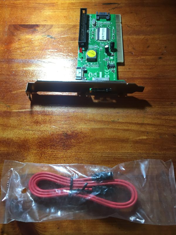 כרטיס פנימי למחשב נייח בחיבור PCI לחיבור דיסק SATA פנימי וחיצוני